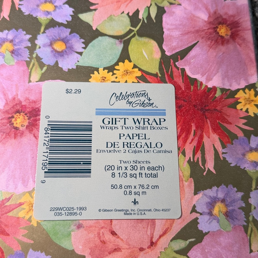 5/$25 VINTAGE Birthday Wrapping Paper Flowers - Picture 2 of 2